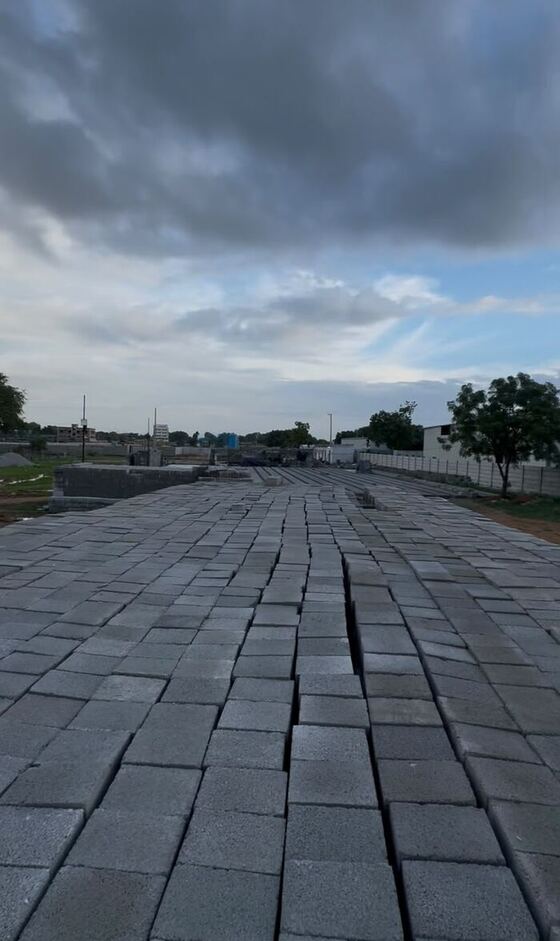 4" Solid Concrete Block — solid concrete blocks at the Supreme Brick Factory yard